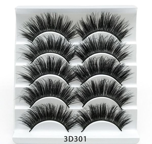 

3d mink lashes bulk faux thick natural eyelashes makeup handmade full strip false eyelashes 5 pairs8877738