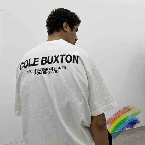 

cole buxton 2022ss tee men women t-shirt slogan print oversized t220721, White;black