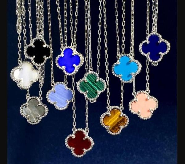 

classic brass 18k gold plated charm bracelets colorful shell flowers four leaves clover women luck bracelet bangle designer jewelr1228494, Golden;silver