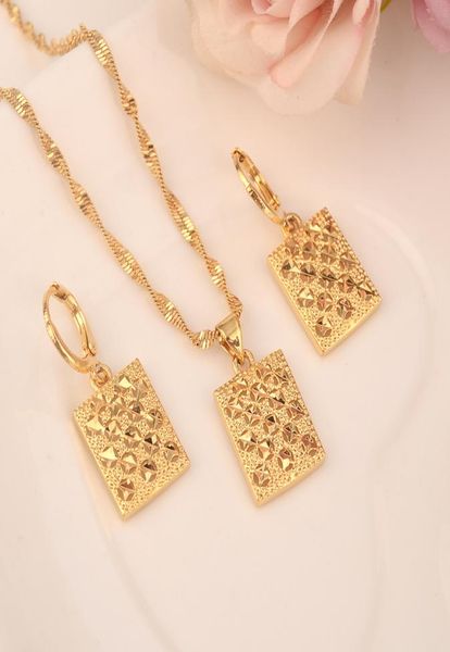 

bangrui gold color dubai india african geometric pendant earrings initial chain for women necklace wedding bridal girljewelry gi3428361, Black