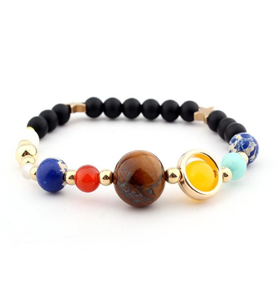 

universe stone beads braided weave adjustable eight planets solar system galaxy bracelet4804107, Black