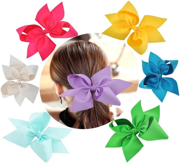 

10 inch large girls hair bows ribbon bowknot hairpins headwear for children girl solid barrettes kids hair accessories6410529, Golden;silver