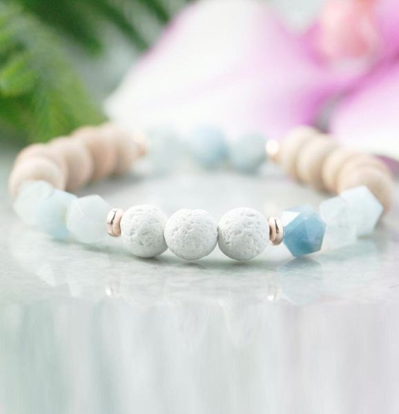 

mg1055 blue aquamarine diffuser bracelet healing crystals and stones essential oil jewelry lava bead gemstone mala yoga bracelet8634665, Black
