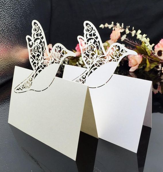 

laser cut place cards with birds tree paper carving seating cards party table decorations name cards for weddings pc609315536