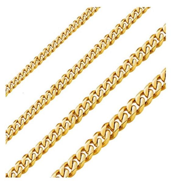 

18k real gold plated curb cuban chain necklace stainls steel link necklace for men women5858196, Silver