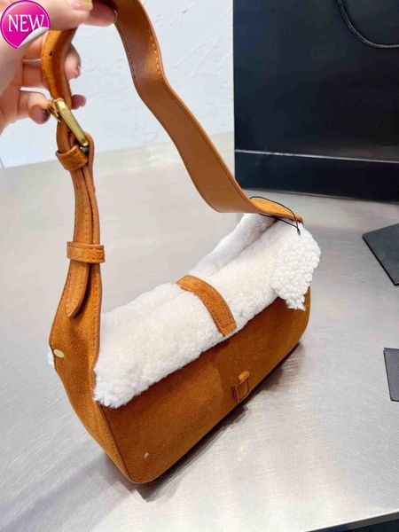 

brand designer shoulder bags tote women's wool thread patchwork leather underarm crossbody bag multi-functional adjustable fashion hand