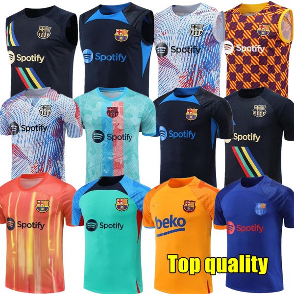 

2023 barcelona tracksuits short sleeve soccer jerseys men kids training suit football lewandowski 23 24 new barcelona tracksuit set ferran a, Black