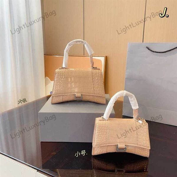 

newly arrived designer letter b hourglass bags fashion classic shoulder crossbody bag women crocodile leather luxury handbags tote female pu