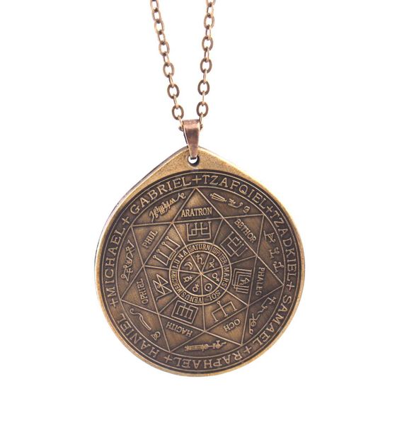 

the seal of the seven archangels by asterion seal solomon kabbalah amulet pendant viking retro necklace1847927, Silver