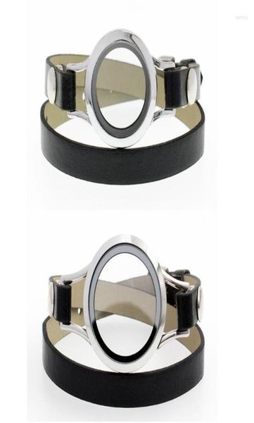 

charm bracelets 1pc wrap bracelet locket with heirloom face pu leather 18 colors can choose fawn227736404, Golden;silver
