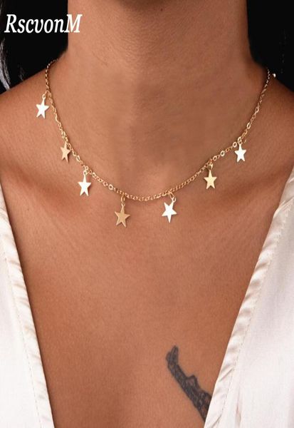 

natural alloy gold color star pendant necklace choker necklace7875667, Silver