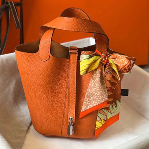

wholesale designer h ormes totes handbags new first layer vegetable basket womens bag genuine leather bucket small and popular handbag moms
