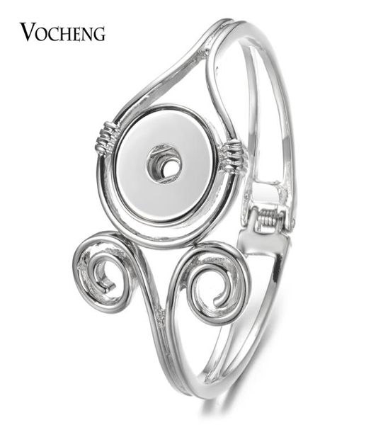 

10pcslot new vocheng gingersnaps bracelet alloy bangle fit 18mm snap charms diy jewelry female gift whole nn74310 cx2007247852437, Golden;silver