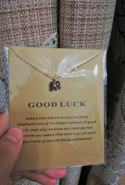 

with card little gift cute dogeared necklace with elephantgood luck no fade and 296314, Silver
