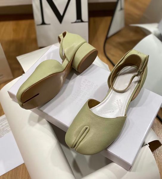 

summer luxury maisons sandals shoes mary-jane tabi nappa leather margielas pumps party wedding dress chunky heels comfort walking eu35-41, Black