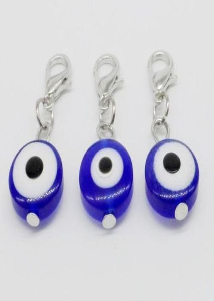 

200pcs turkish blue evil eye charms lobster clasp dangle charms for jewelry making findings 32x11mm8456861, Bronze;silver
