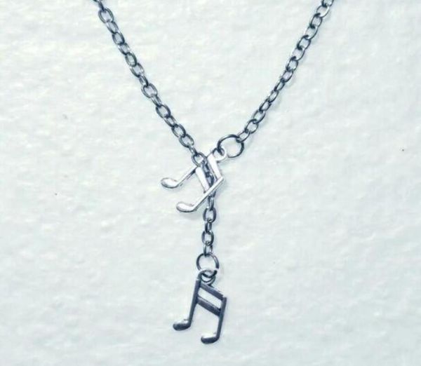 

fashion vintage silver double music notation pendant adjustable cross lariat necklace for women men punk goth jewelry gift 8592108944