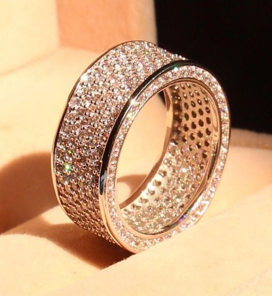 

aprilgrass full big promotion luxury 320pc 5a cz 10kt white gold filled wedding circle women engagement pave ring christmas gift s3659024, Silver