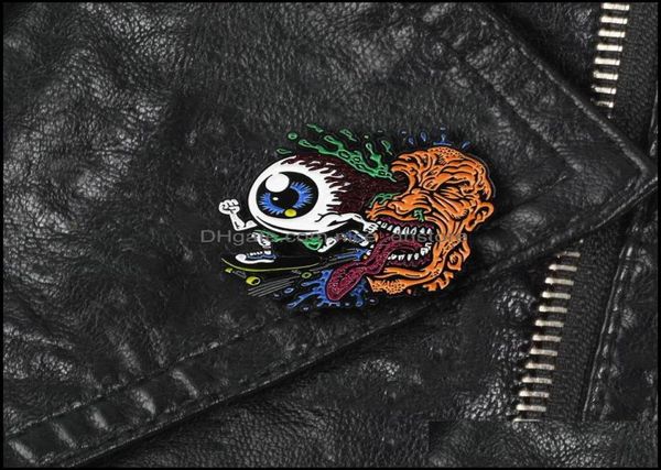 

pinsbrooches jewelry creative fashion big eyes skateboard metal enamel brooch aspiring so badge pin fun trendy clothing backpack j6220682, Gray