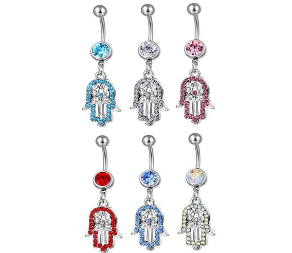 

d0754 hand belly navel button ring mix colors012345679633833, Silver