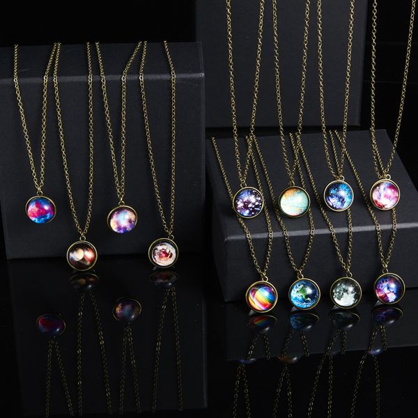 

cosmic double sided vintage glow necklace, Silver