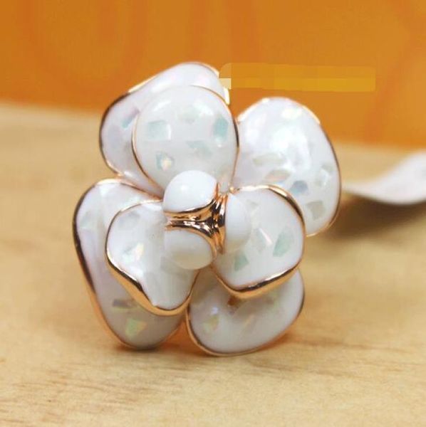 

korean highend shell camellia flower exaggerated index finger ring female korean version of fashion hipster decoration ring9388978, Silver