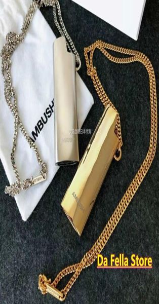

ambush necklaces 2021 men women stainless steel ambush necklace lightershaped pendant colorfast metal chain3783596, Silver