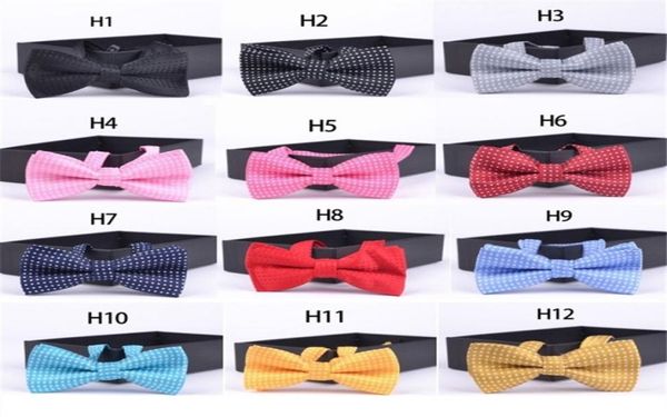 

children new fashion formal cotton kid classical bowties butterfly wedding party pet bowtie tuxedo ties polka dot boys bow tie3242253, Red;brown