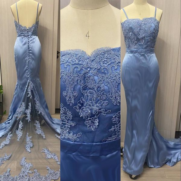 

2023 bridesmaids dresses real image spaghetti straps sweetheart lace appliques mermaid floor length open back formal maid of honors wedding, White;pink