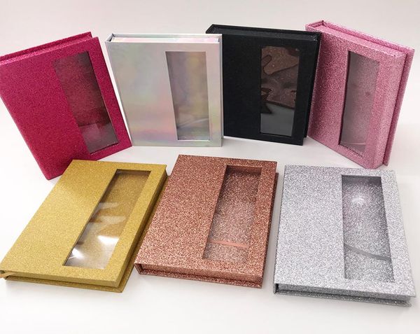 

empty lashes boxes 5pairs eyelashes packaging book whole custom holographic gold silver pink black color empty book8534024