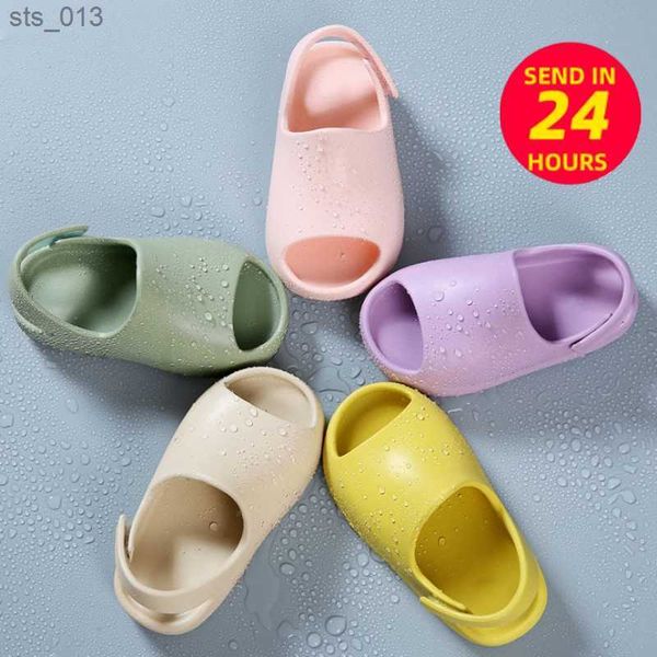 

kids sandals baby toddler adults slip-on fashion boys girls foam beach summer slides bone resin children lightweight water shoes, Black;grey