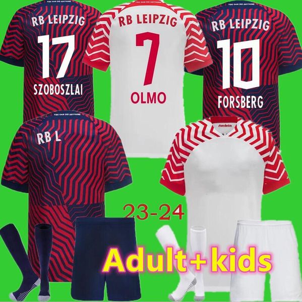 

23 24 rbl leipziges soccer jerseys 2023 away poulsen forsberg hee chan sabitzer upamecano szoboszlai kluivert kids kit football shirt unifor, Black;yellow