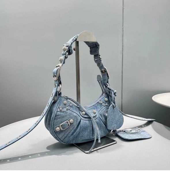 

h bag design leather balenicass biker bag 2022 new family b spice girl rivet three in one crossbody motorcycle women's armpit high grad