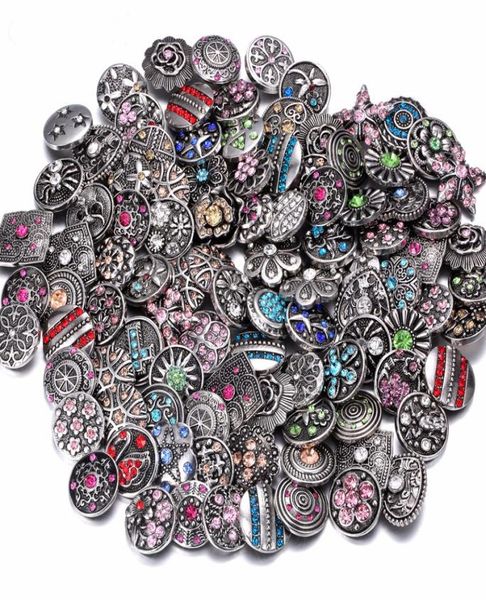 

noosa snap button jewelry whole lot fit bracelet bangles necklaces 18mm metal rhinestone ginger snap buttons charm bracelets9110500, Golden;silver