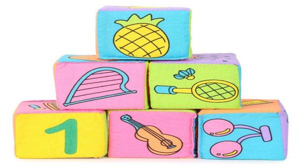 

gg infant baby kids 7cm cloth building blocks educational rattles set toys5819597