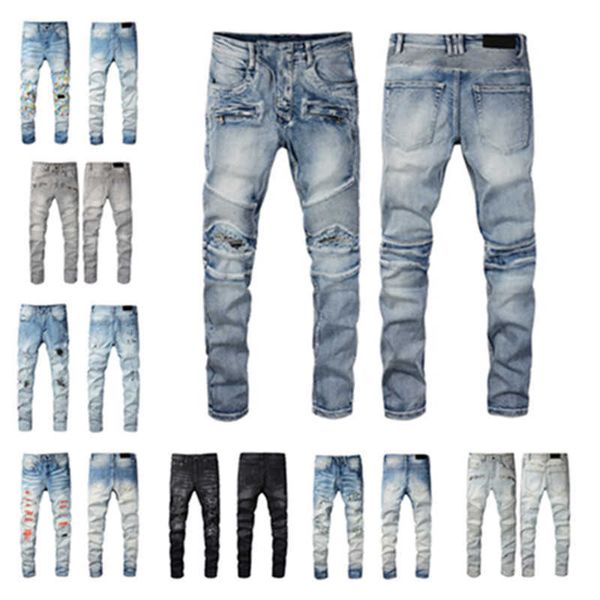 

22ss amirs casual streetwear black slim fit jeans men 2022 new autumn masculina letter jean pants mens trendy dance club skinny toursers ami, Blue