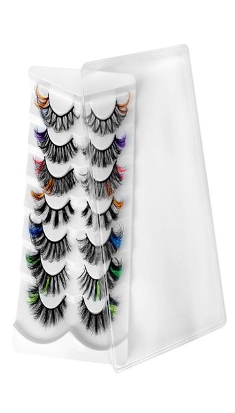 

7 pairs colorful eyelashes whole dramatic long eyelash extension make up wispy lashes vegan mink lash in bulk5899957