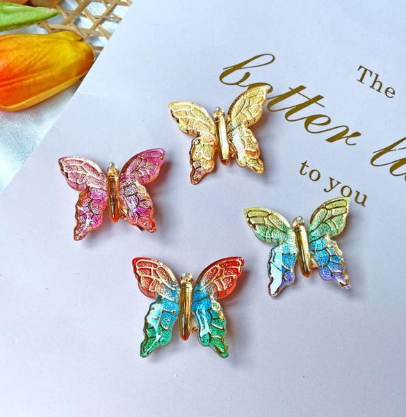 

hairpins for women butterfly hair clip lady pins rainbow barrette hairclip butterfly rhinestone hair clip7267749, Golden;silver