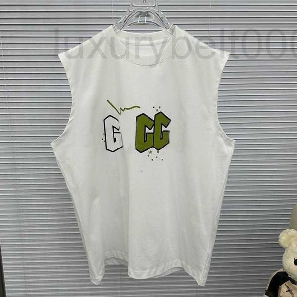 

men's t-shirts designer high version letter tshirt luxury brand sleeveless fashion pullover tee classic hip hop basketball vests beach, White;black