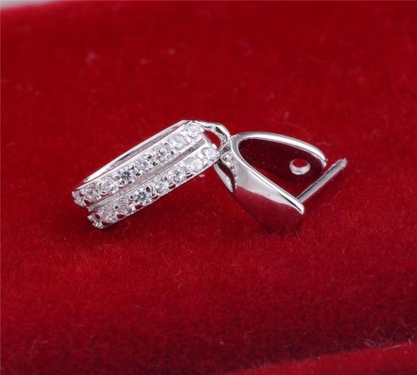 

hopearl jewelry 925 sterling silver cz pinch bail ice pick pendant clasp slider for diy making2223844, Bronze;silver