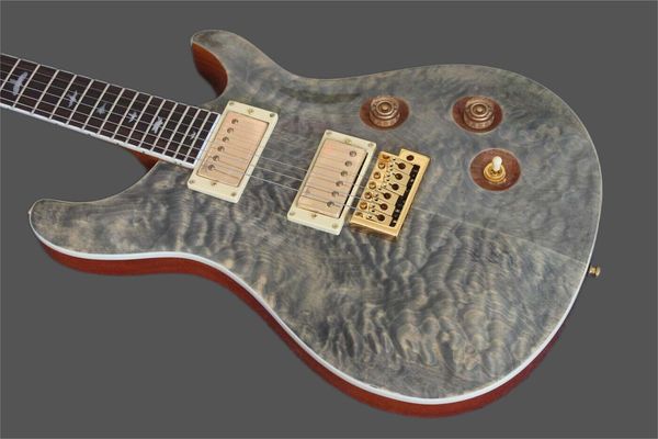 

new custom 6-string prs electric guitar, maple quilted jacket, gold hardware