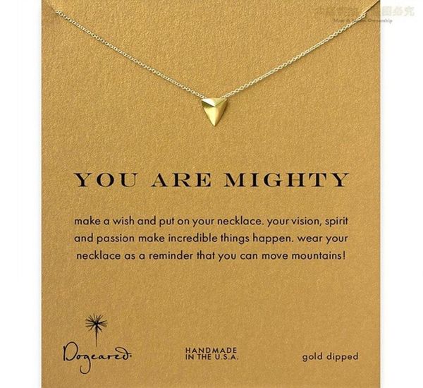 

you are mighty pendent dogeared necklace you are mighty noble and delicate jewelry 18k gold plated triangle charm necklacejje05355297, Silver