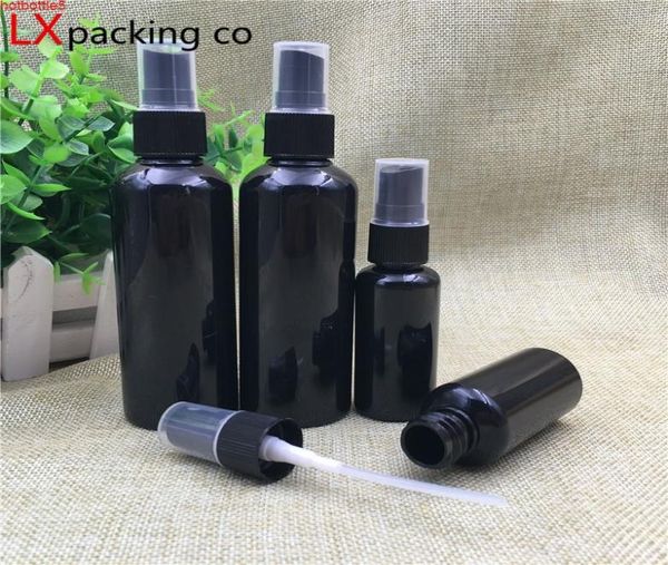 

50 pcs 30 100 150 ml black plastic spray bottles men sprayer empty perfume masculino lotion cosmetic containers good qualtity4785975