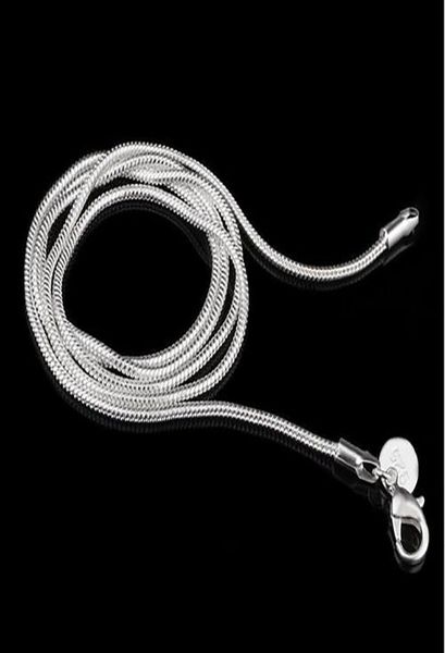 

925 sterling silver smooth snake chain necklace lobster clasps chain wedding party jewelry size 1mm 2mm 3mm 16inch 30inch5688427