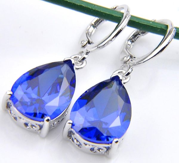 

10prs luckyshine classic fashion fire drop blue z gemstone silver dangle earrings for women dangle earrings5665790