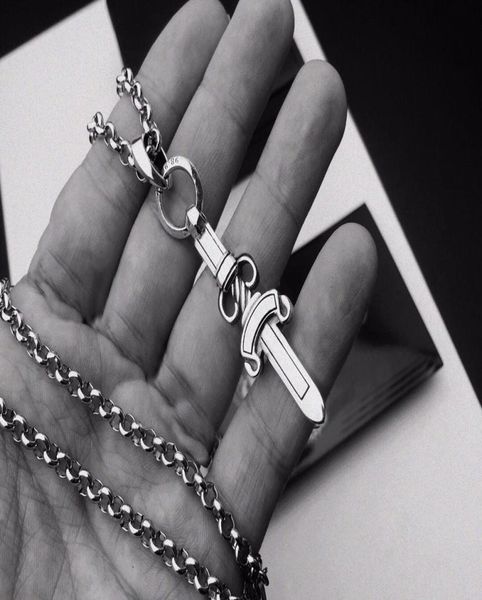 

fashion stainless steel pendant necklace chain bijoux for mens and women trend personality punk cross style lovers gift hip hop je2391099, Silver