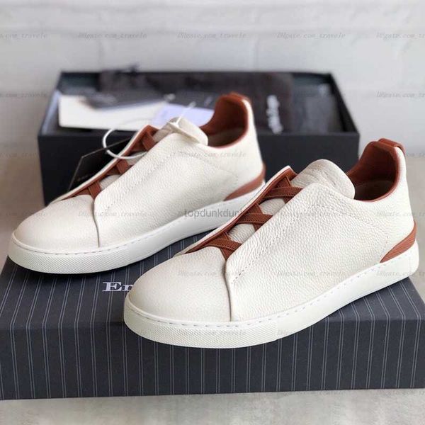 

designer men skate shoes mans womens zegna lefu casual deerskin shoes white black blue genuine leather material mens sport low cut triple st