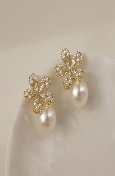 

925 sterling silver dangling galaxy earrings peach earings pearl 2021 indian jewelry charms korea bridal7730886