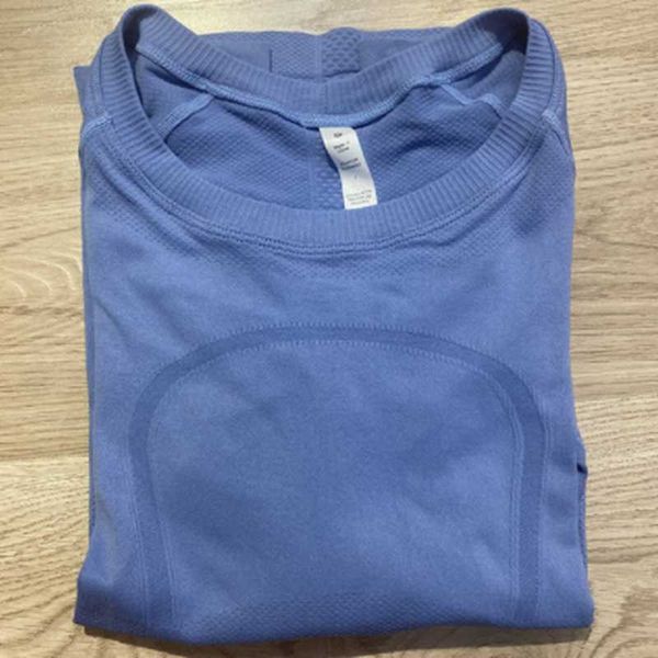 

sport t shirt women's yoga long sleeves shirts solid color nude shaping waist tight fitness loose jogging wear women's 2023 new sp