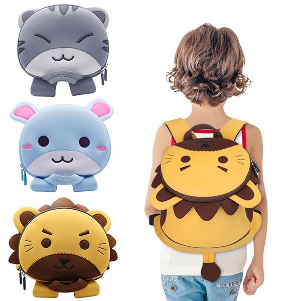 

dresses 2023 new children school backpacks cartoon lion kids school bags for girls boys toddler child animals backpacks mochila escolar, Black;gray